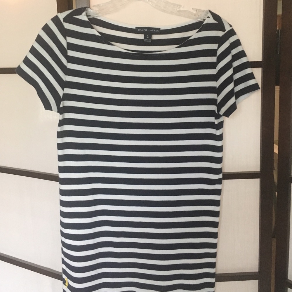 Ralph Lauren navy and white striped top