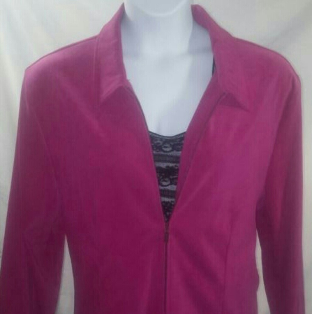 Women's fuchsia velvety jacket