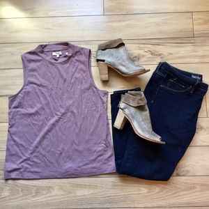 NWT Madewell Mock neck Tank top, Size Large