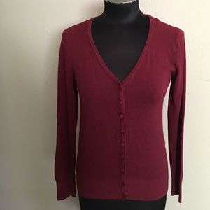 Debut wine burgundy red cardigan sweater sz 1XL