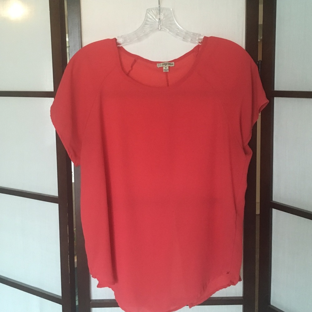 Coral sheer top