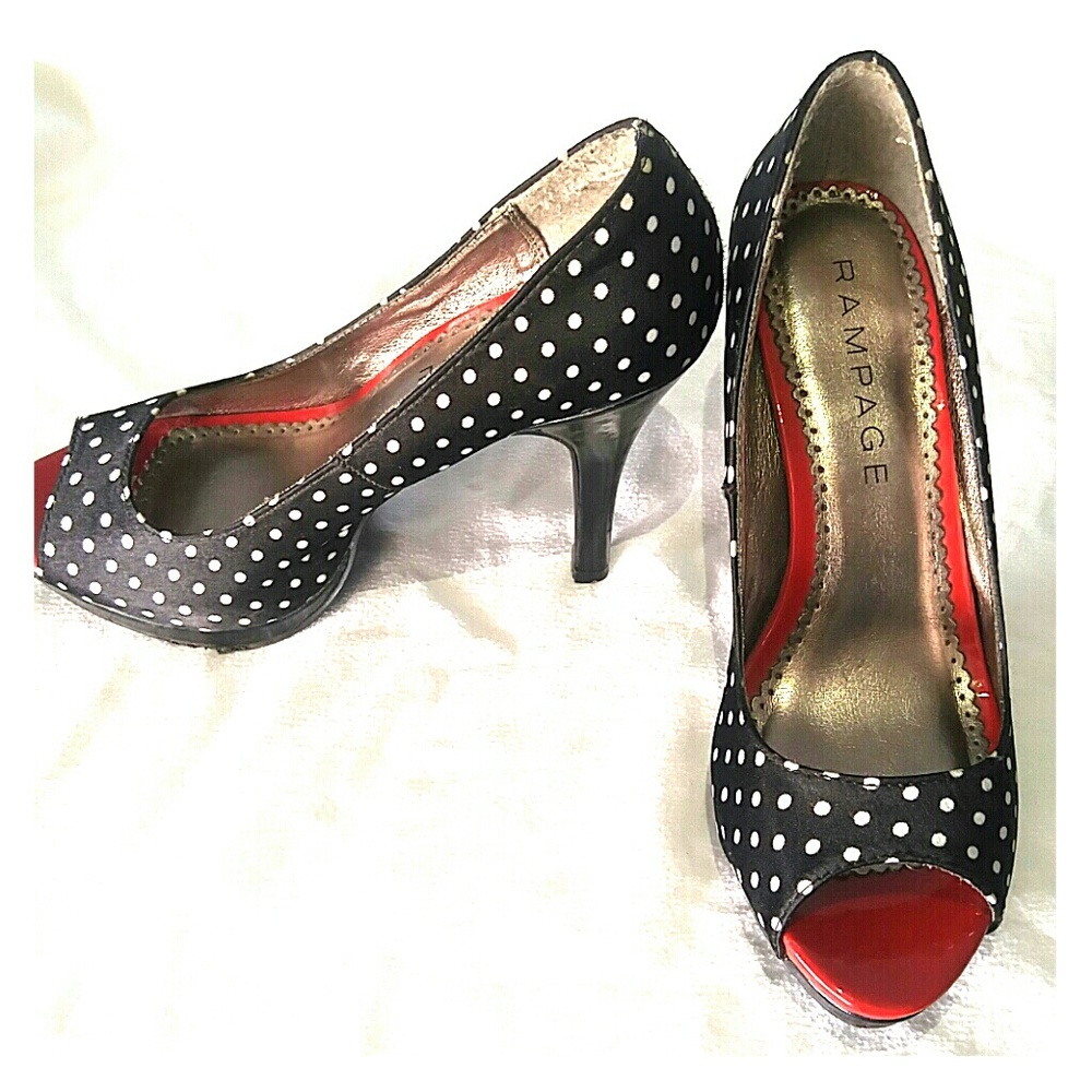 Rampage polka-dot heels