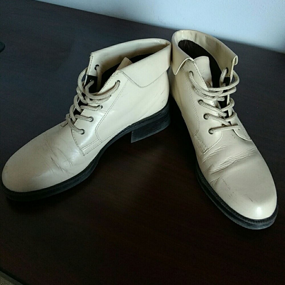 Cream Ankle Boots