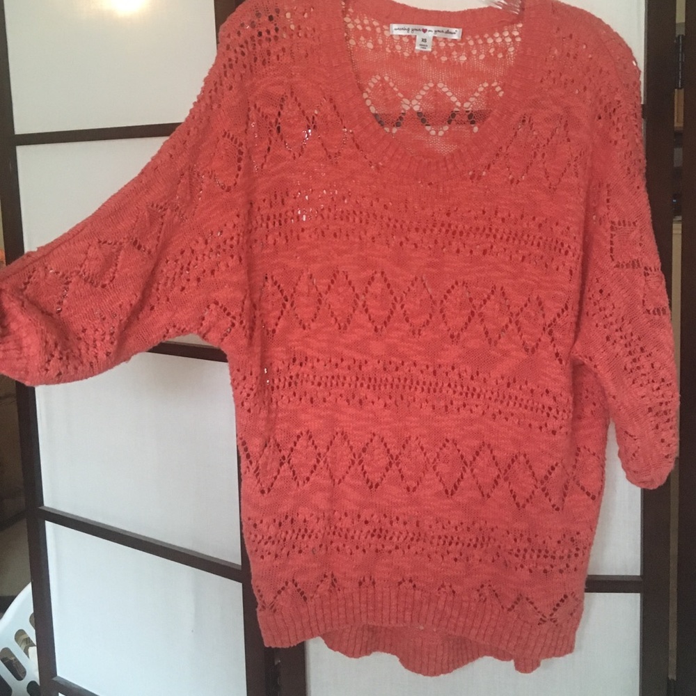 Coral crochet sweater