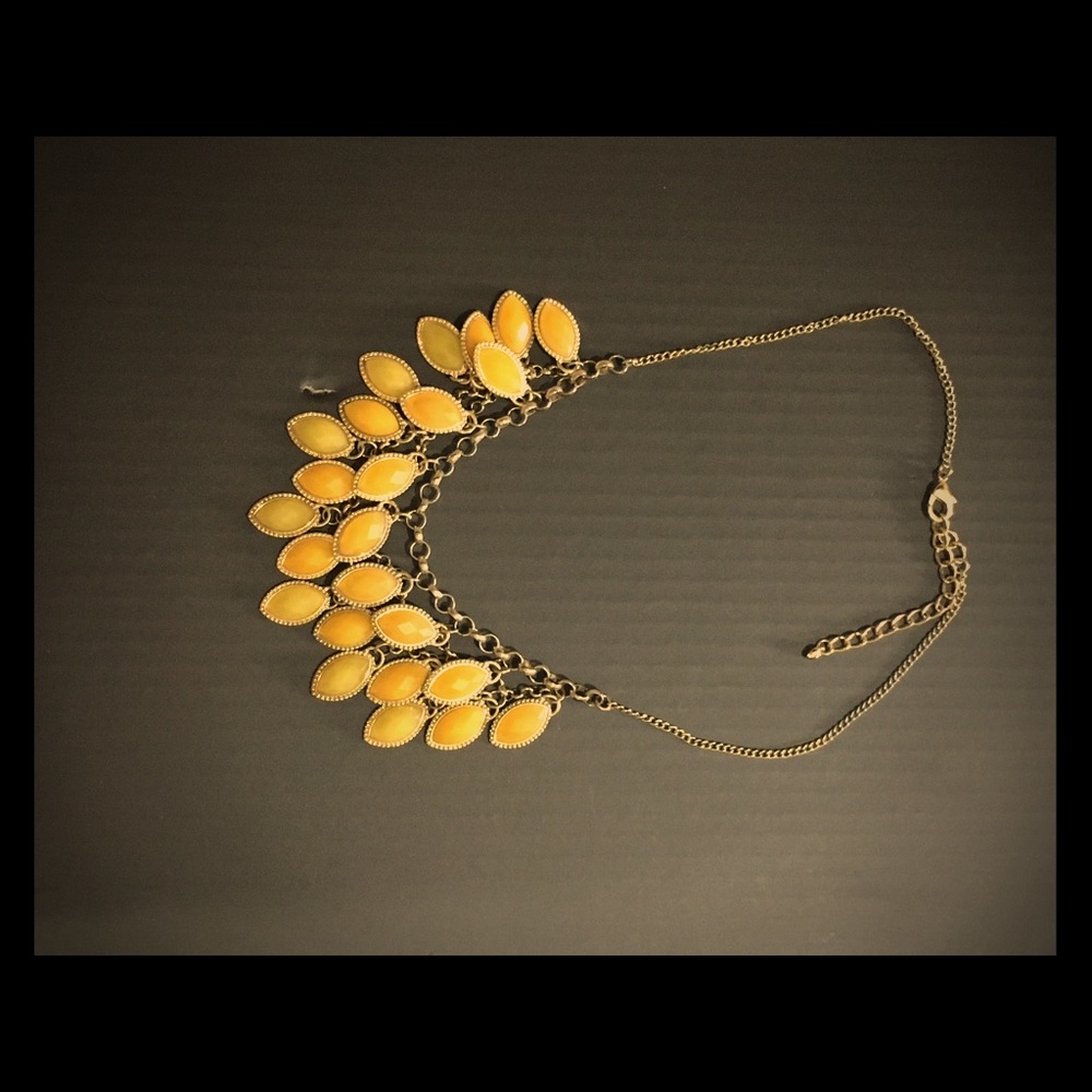 Yellow ombré statement necklace