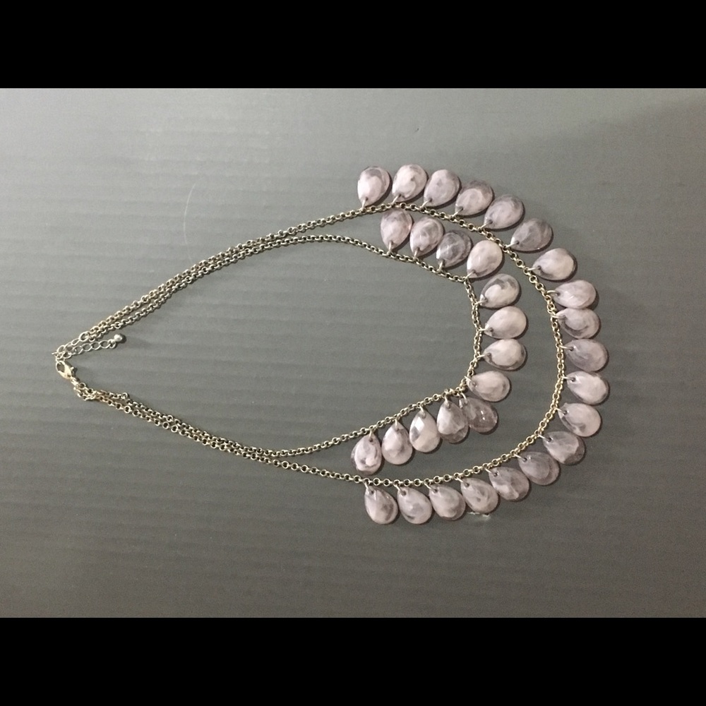 Earthy blue purple layered necklace