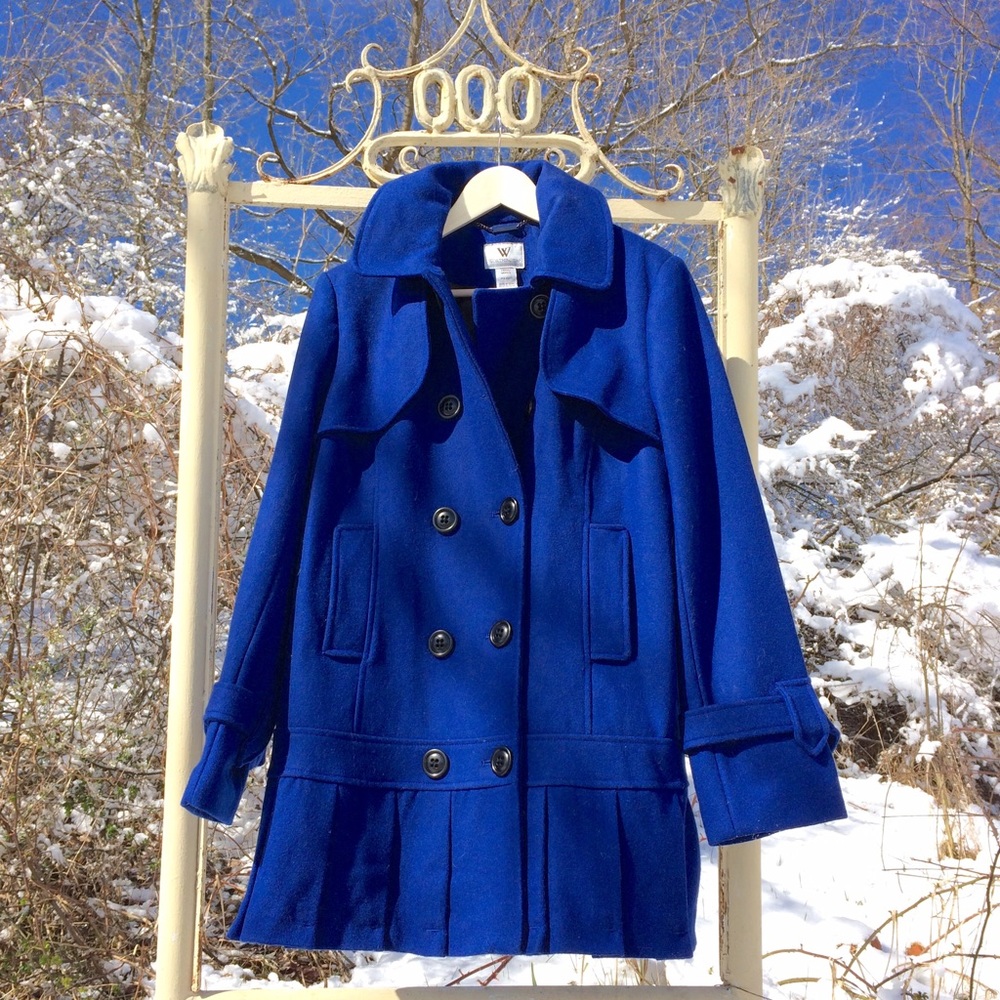 NWT Shocking Blue Wool Peacoat Pleats