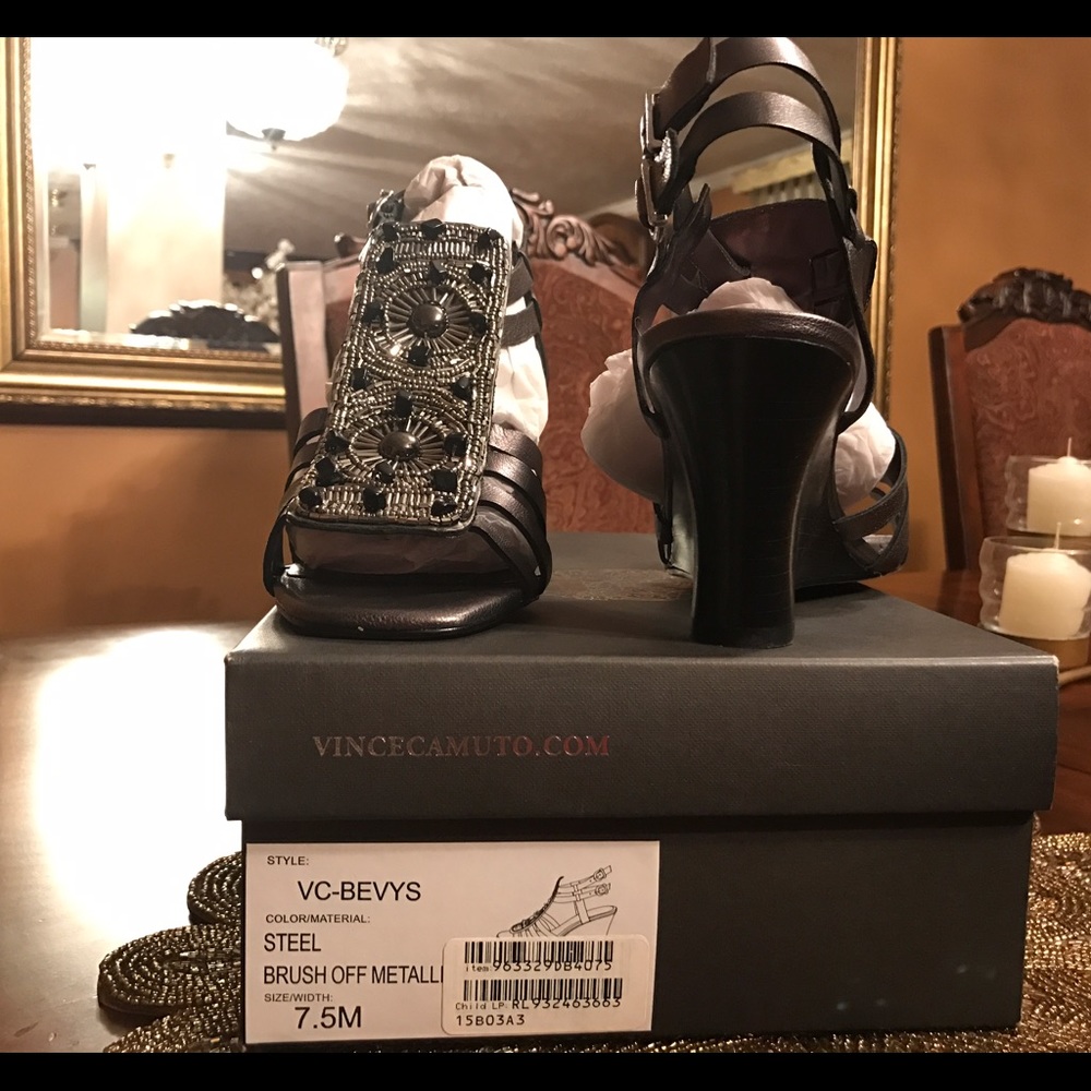 Vince Camuto "Bevys" embellished wedge sandal