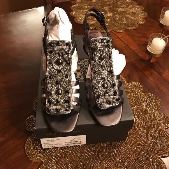 Vince Camuto "Bevys" embellished wedge sandal - Picture 2 of 3