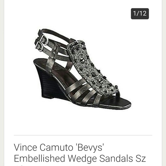 Vince Camuto "Bevys" embellished wedge sandal - Picture 3 of 3