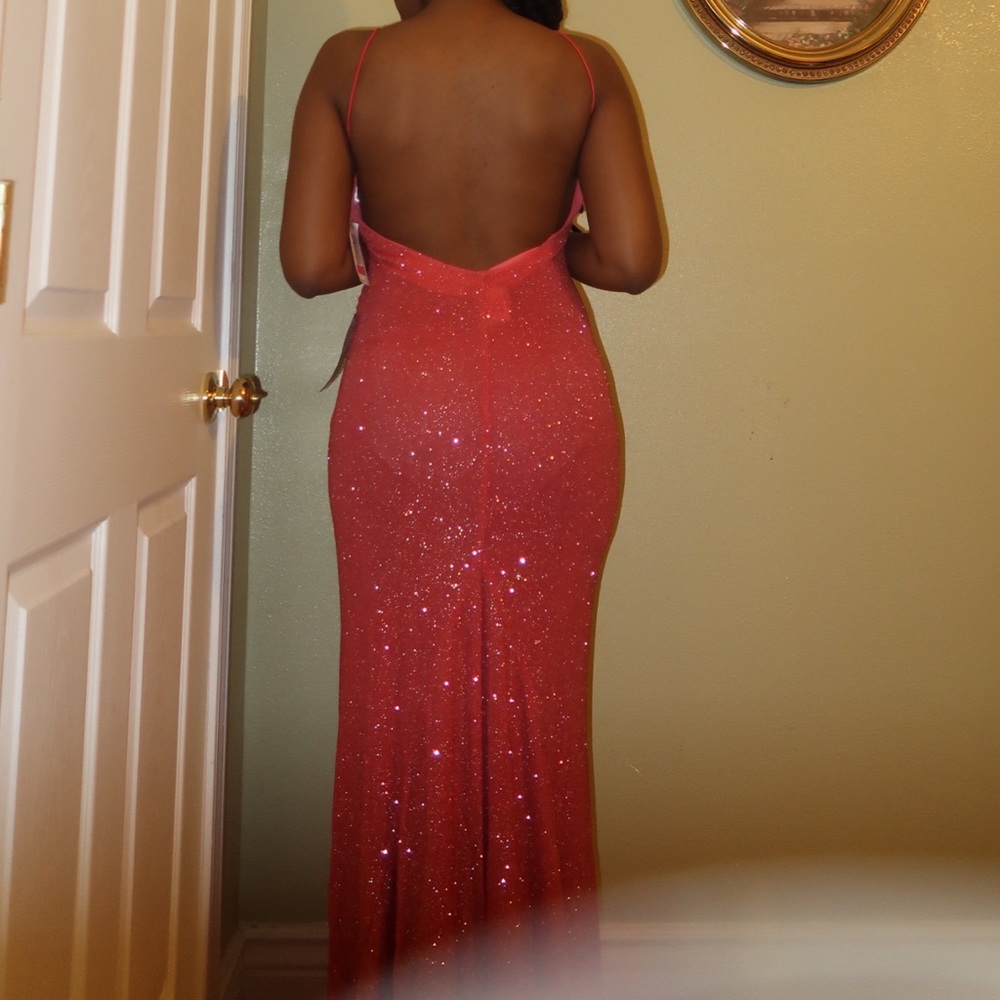 Peach sparkly gown
