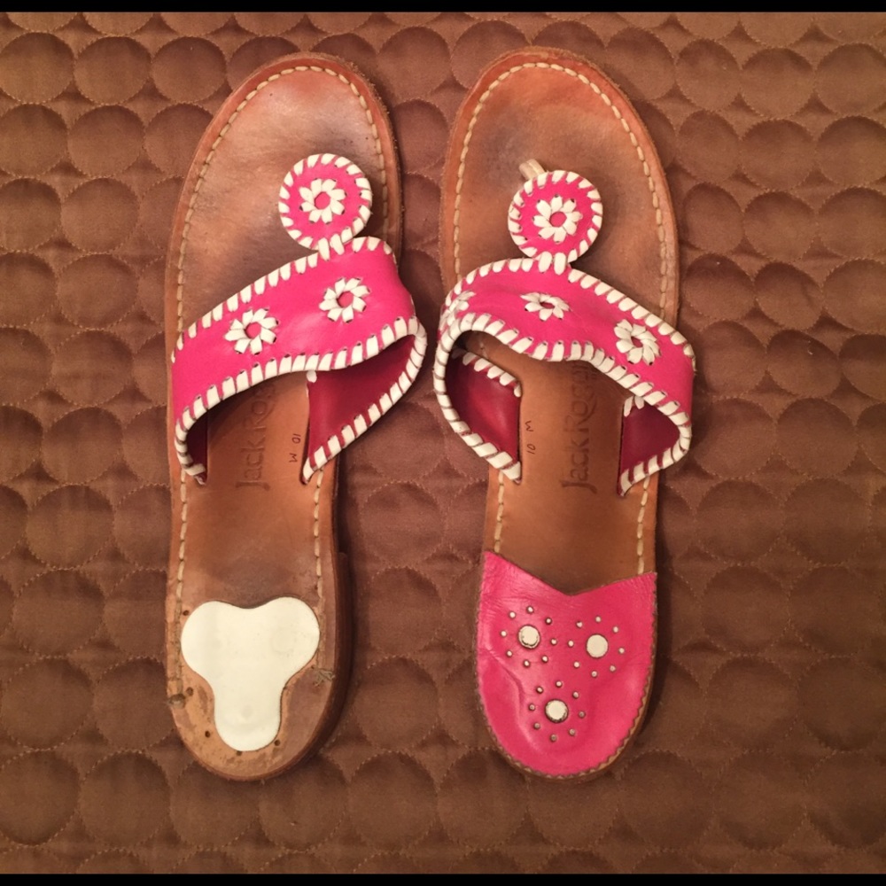Pink and White Jack Rogers