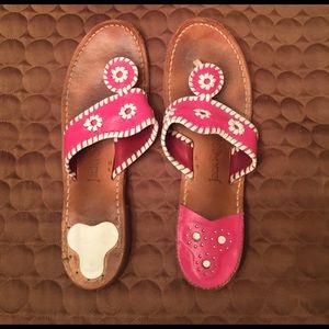 Pink and White Jack Rogers