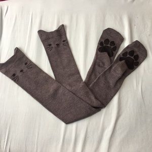 Cat Face Over The Knee Socks