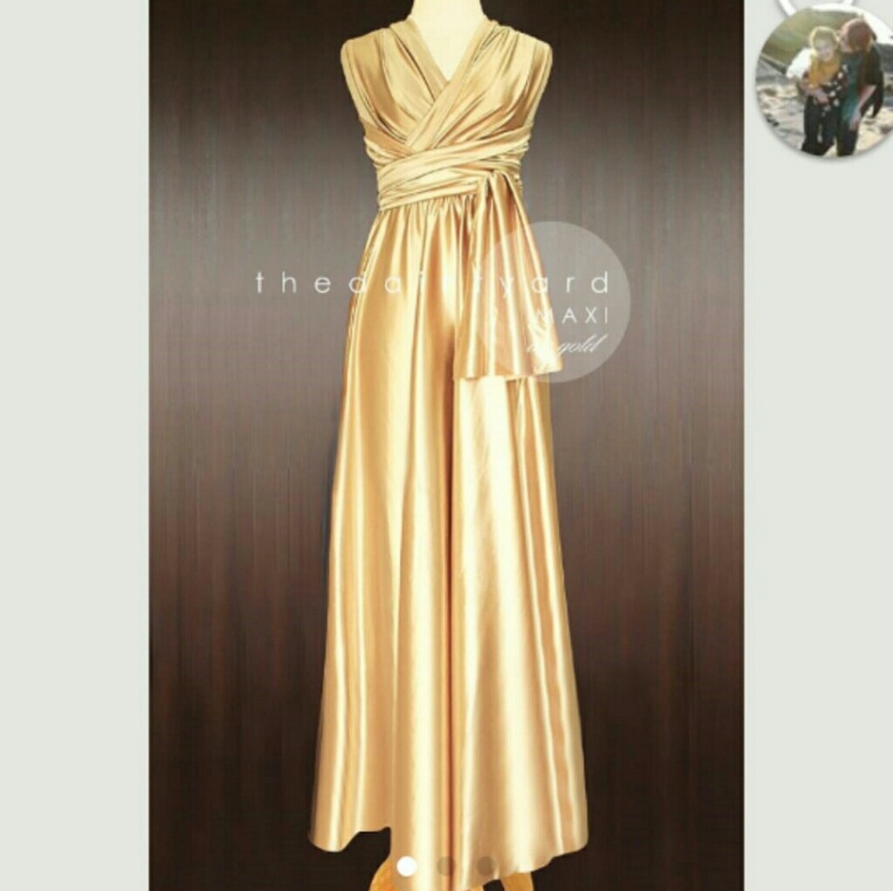 Gold convertable dress needs gone today