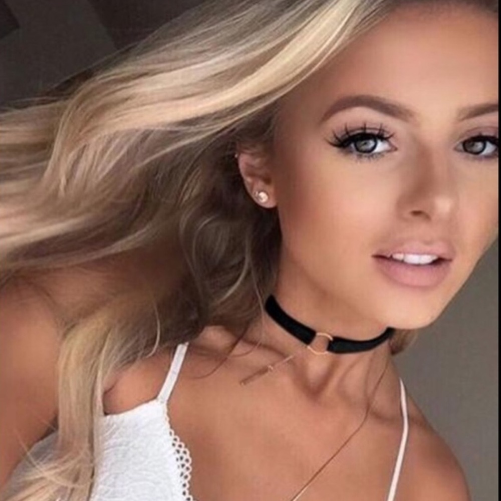 Faux Suede Choker with Metal Accent