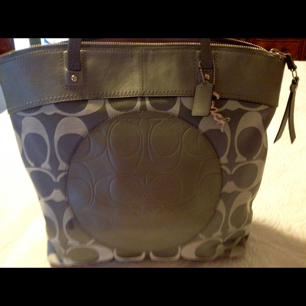 Brand new without tags large Coach tote in gray!