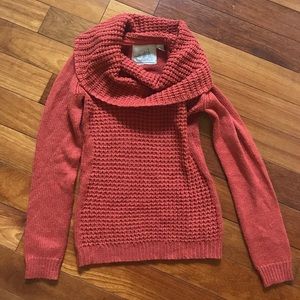 Orange Anthropologie Cowl Neck Pullover, Sz Small
