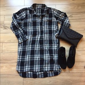 Madewell Black/White plaid shirt dress, size Med