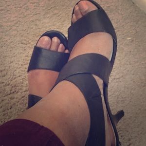 Michael Kors Black Cross Strap Dress Sandals