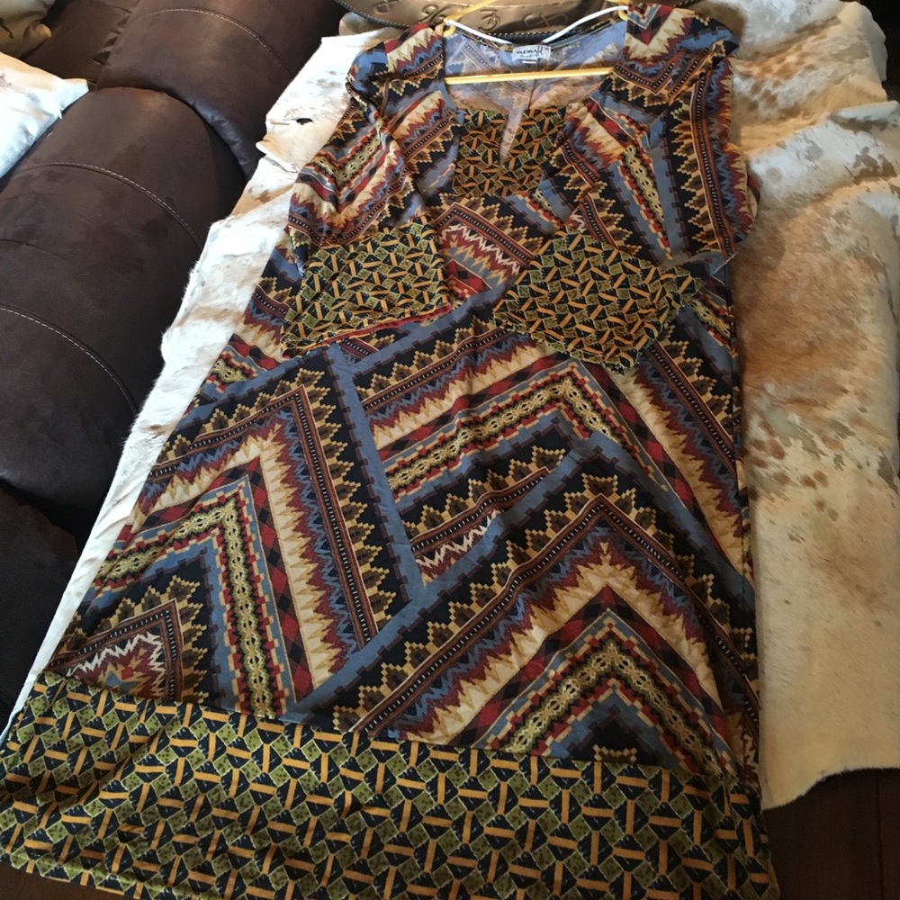 Western/Aztec print dress