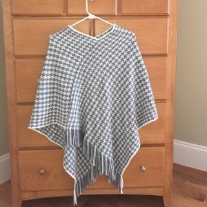 Grey and white poncho