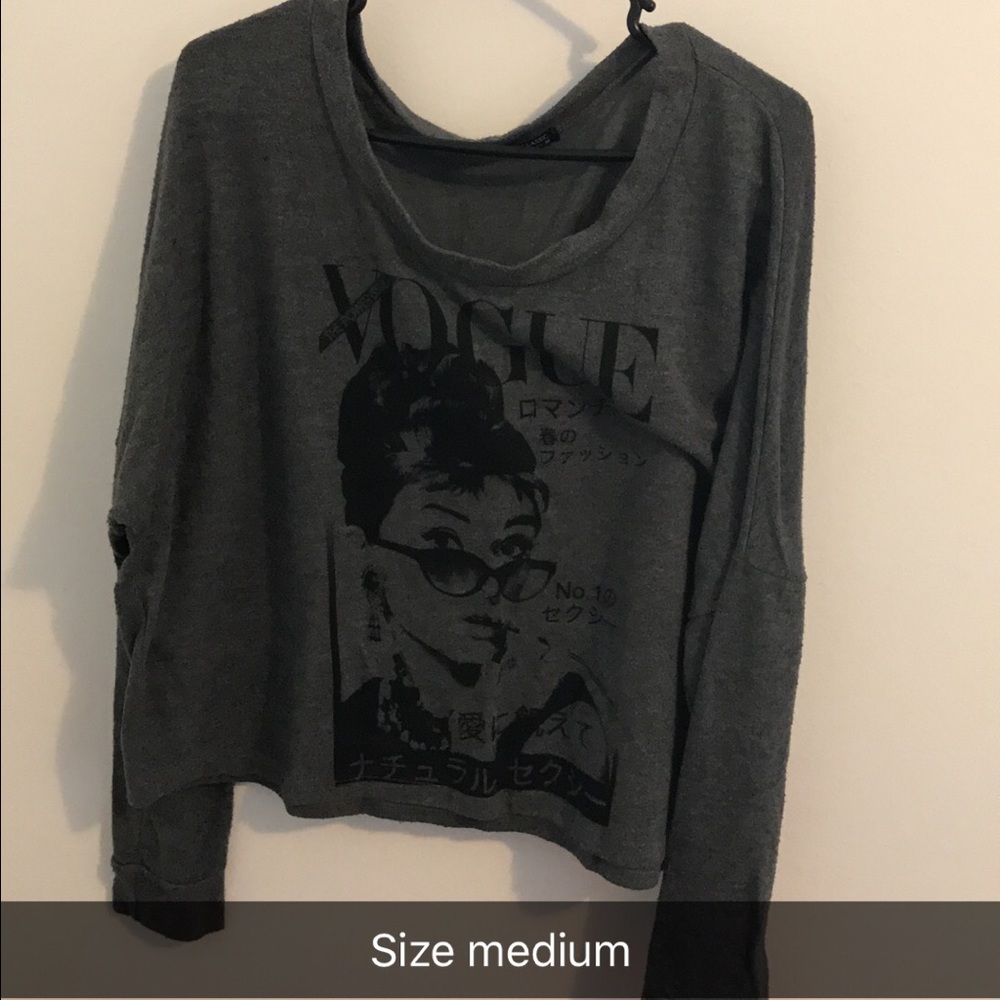 Audrey Hepburn over the shoulder sweater