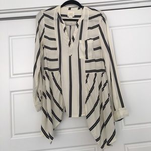 Striped flowy blouse