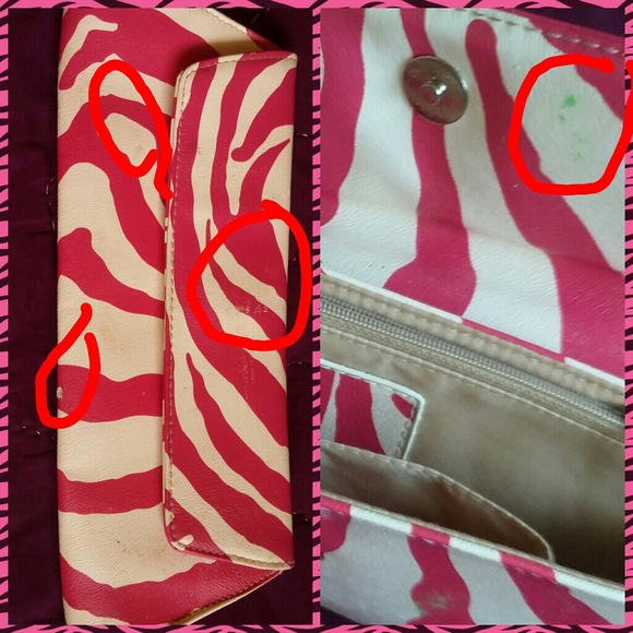 Free in 3+ Bundle Pink and White Zebra Clutch - Picture 4 of 6