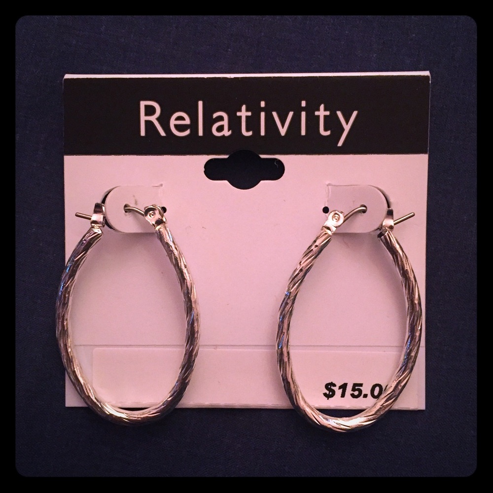 Relativity Silver Hoop Earrings