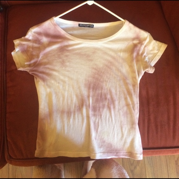 Brandy Melville Tops - Pastel pink tie dye Crop top