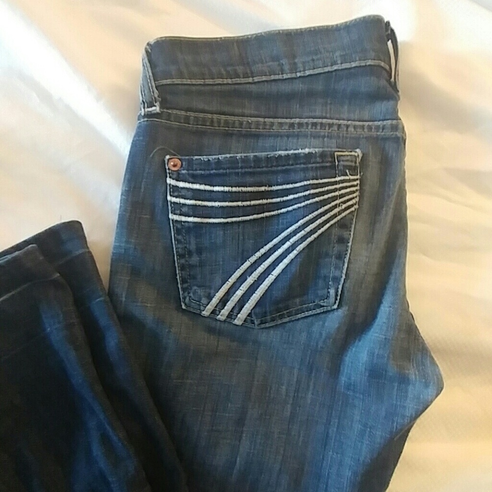 White stitch flare seven jeans!