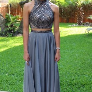 grey prom dress