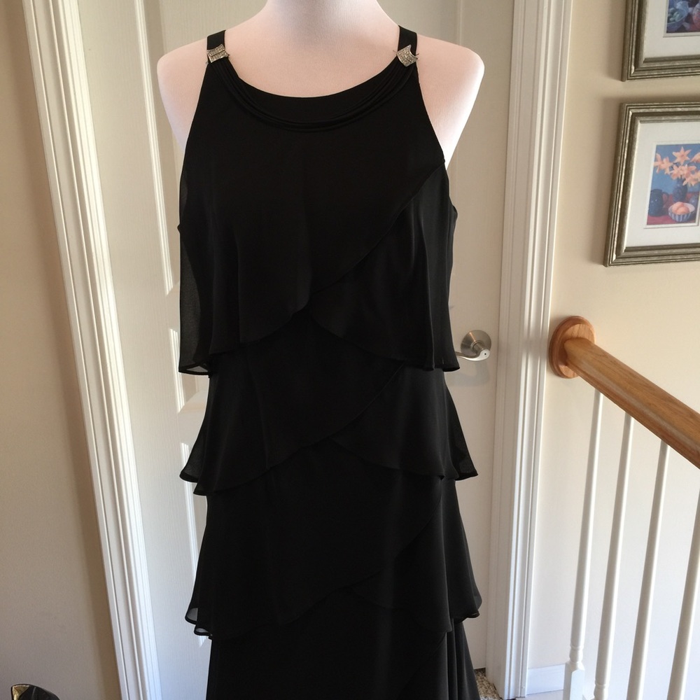 Black Chiffon Layered Dress