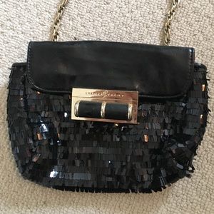Black sequin clutch/side purse