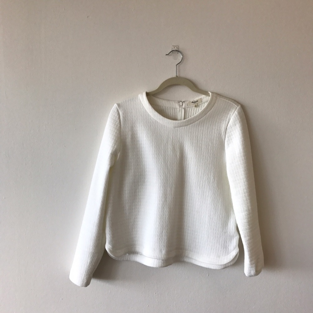 Madewell White Cotton Sweater
