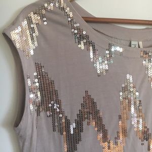 Sequined Cotton Top. Like new!