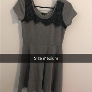 Grey dress with black lace