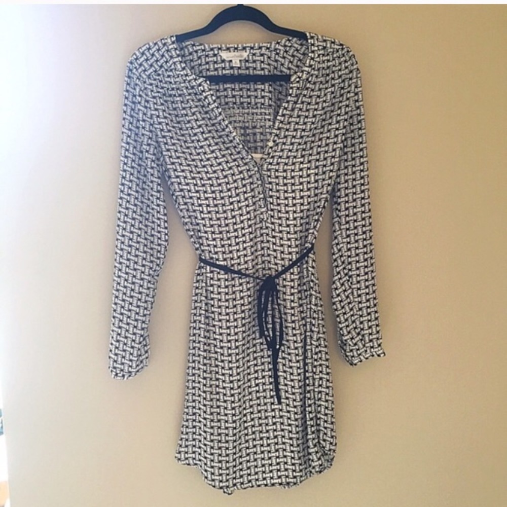 Cute geometric long sleeve dress