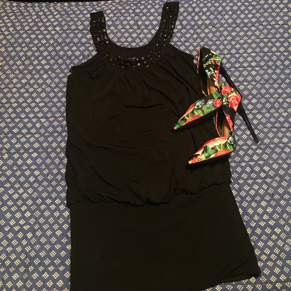 Black Mini Dress w/ Jewels