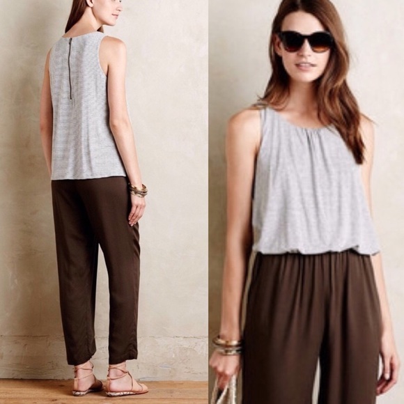 Anthropologie Pants - NWOT M anthro brown &light gray striped jumpsuit