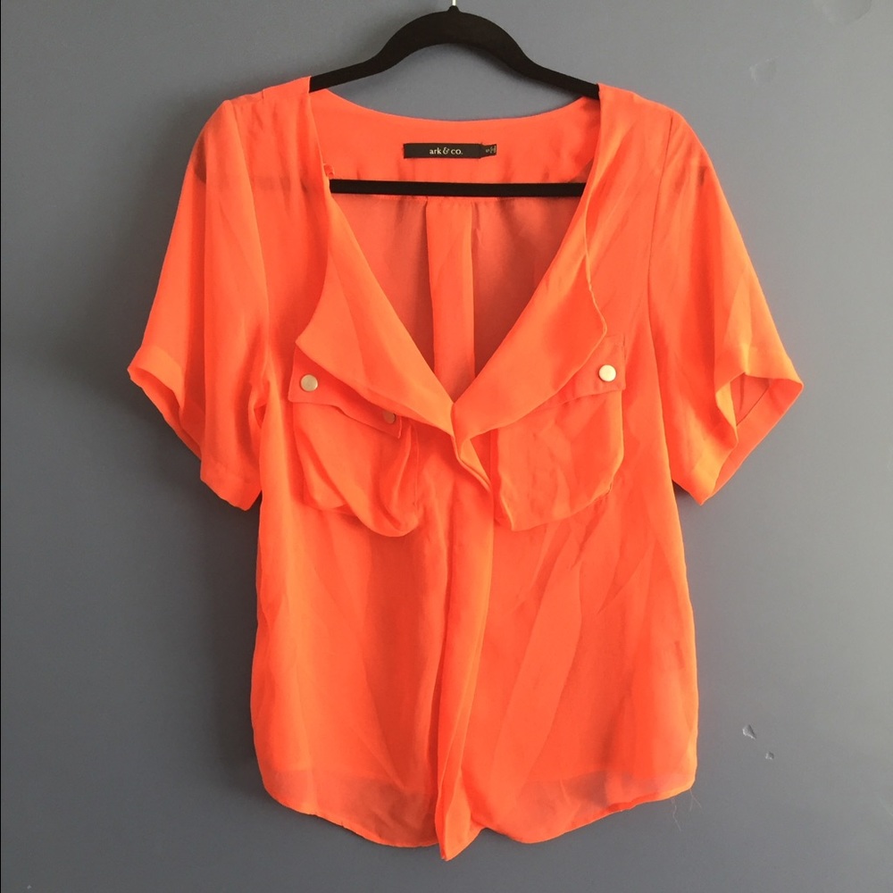 ☀️summer sale! Sheer coral blouse