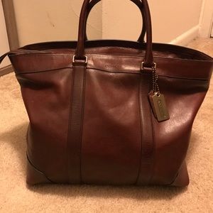 Coach burgundy leather weekender