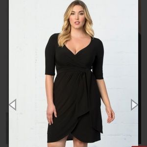 Kiyonna black wrap dress