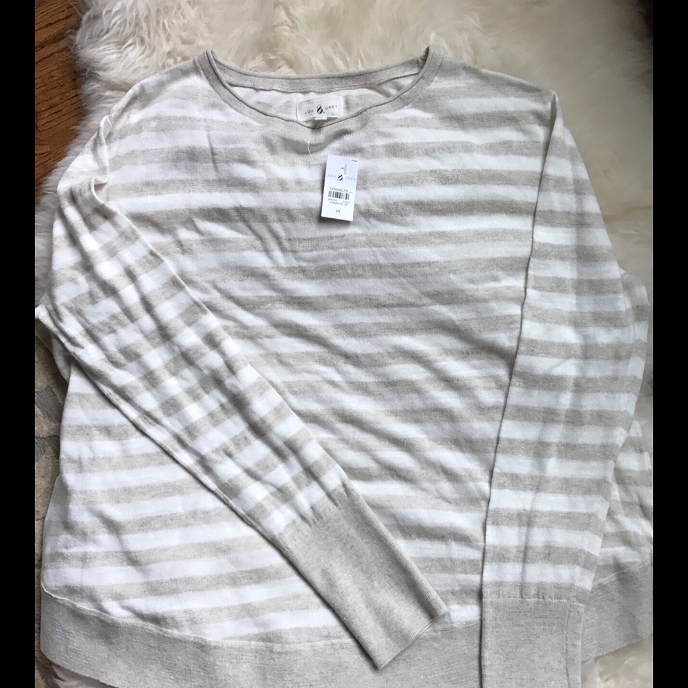 Lou & Grey Long Sleeve Boatneck Sweater NWT Size M