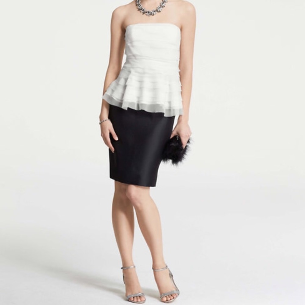 ANN TAYLOR Strapless Peplum Cocktail Formal Dress
