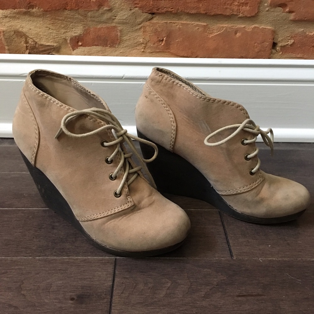 Bakers Lace Up Bootie Wedges