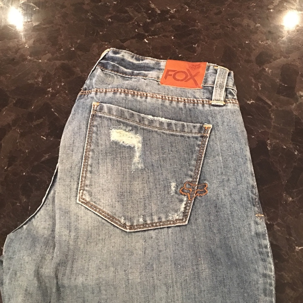 Fox distressed boot cut jeans