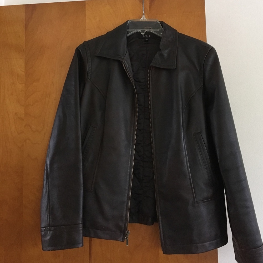 Brown leather blazer!