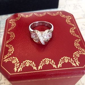 NEW- CZ Ring in Sterling Silver, size 6 in women's